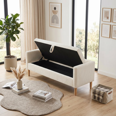 Banc de rangement multi-fonctionnel rembourré et rabattable avec traversins - Repose-pieds, siège et rangement élégants pour la chambre à coucher, le salon et le vestibule
