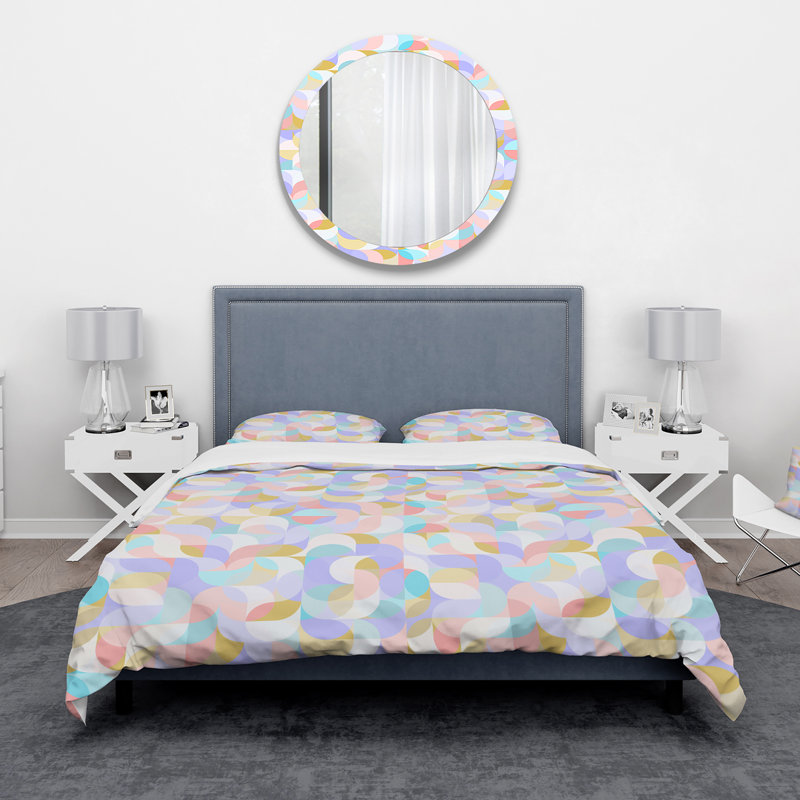 Ensemble de housse de couette en microfibre mauve moderne et contemporaine, Housse de couette double / grand + 2 taies