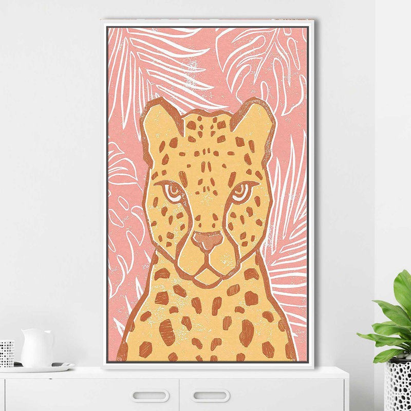 Jungle II - impression, H 33,5 po x l 21,5 po x P 2 po, Cadre flottant blanc