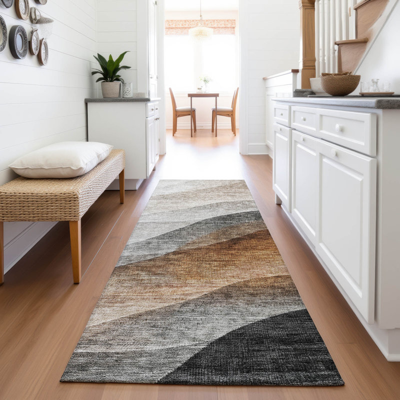 Premium Machine Washable Melvin AMF1176 Swirls Rug, Runner 2'3" x 7'6"