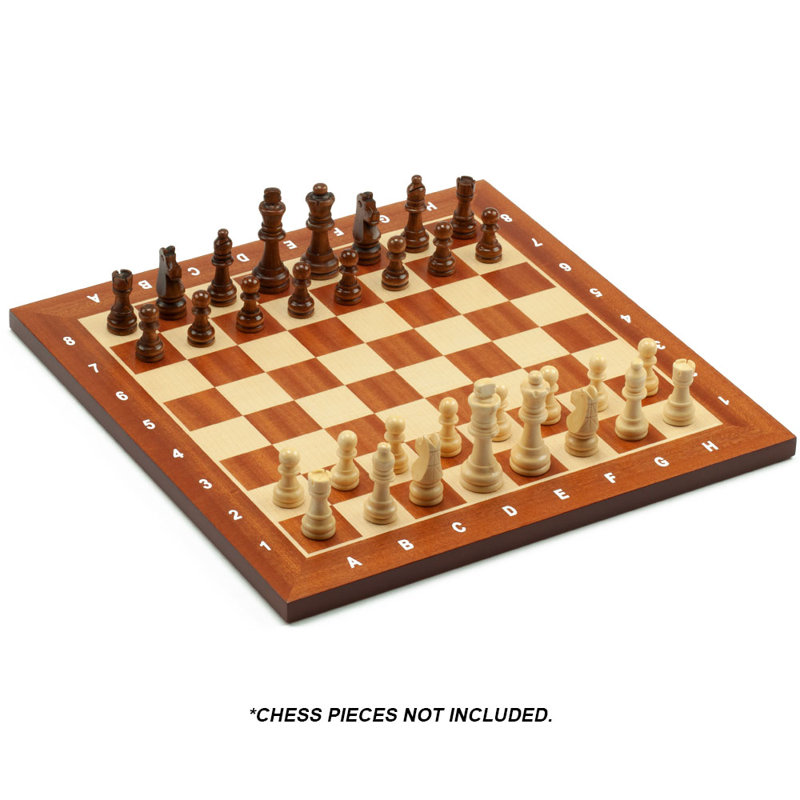 15.75" Brown Maple and Sapele Professional Tournament Chess Board