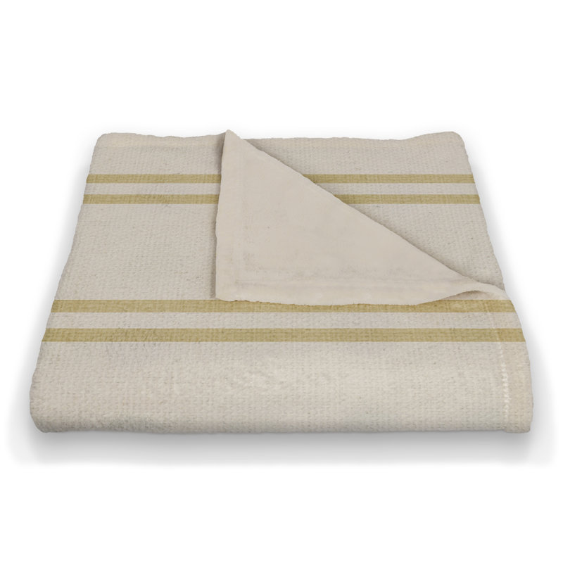 Hand Woven Throw Blanket, Yellow/White