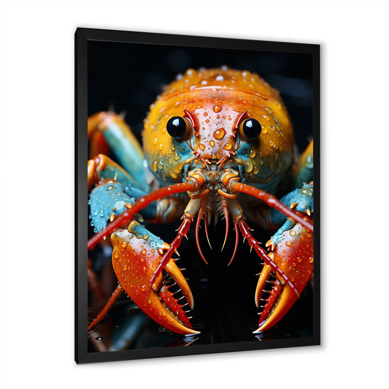 Madolynn Animal Crayfish I - Imprimé, H 20 po x l 12 po x P 1 po, Cadre photo noir