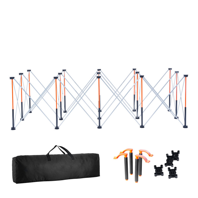 Échauffement pliable portatif, cadre en alliage d'aluminium pliable de 2,45 m x 1,25 m, capacité de 2 722 kg, aucun assemblage requis, sac de rangement et pinces inclus (plateau de table non inclus)