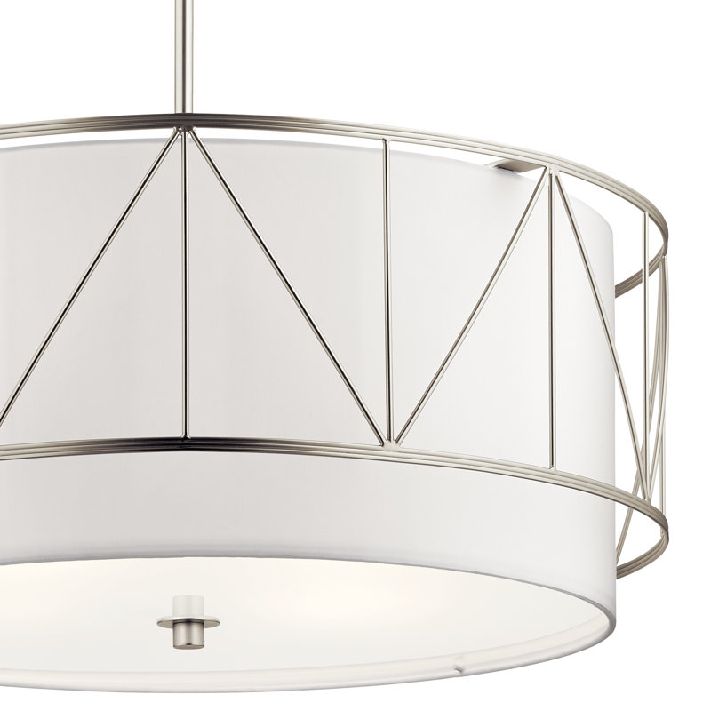 Lustre cylindrique à 1 lumière Birkleigh, Nickel satiné
