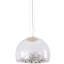 Luminaire suspendu en argent 1 lumière avec abat-jour en verre transparent-1689866700