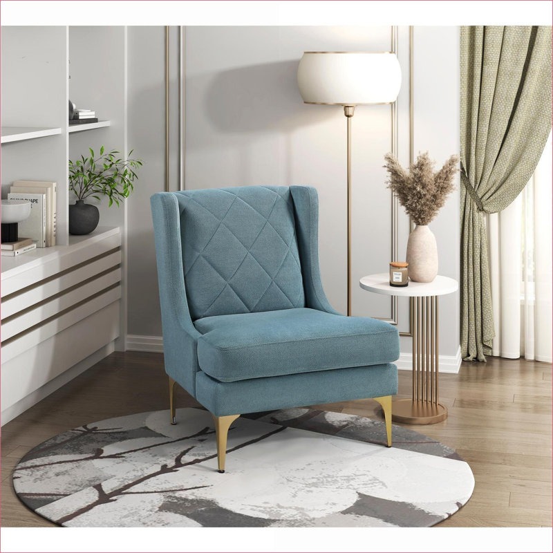 Fauteuil d'appoint moderne en chenille, Bleu