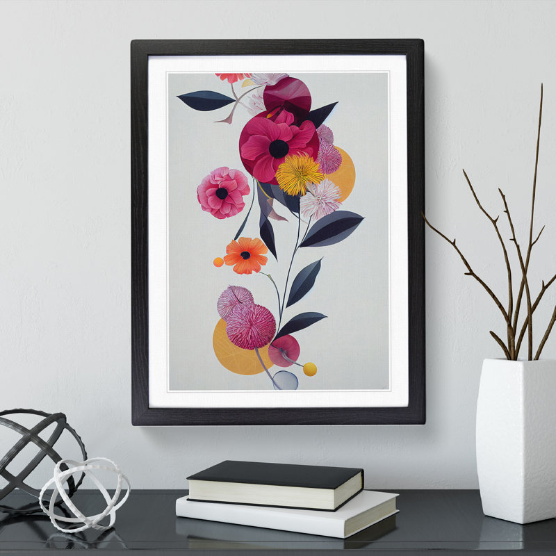 The Eccentric Flowers - Framed Print, Black, 64cm H x 46cm W x 2cm D