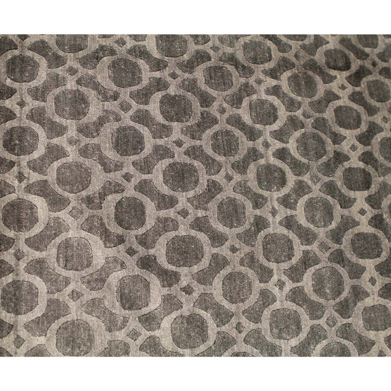 Tapis gris noué à la main