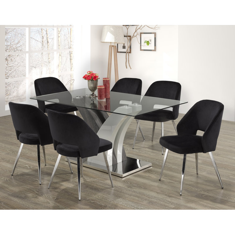 Ensemble repas pour 6 personnes Ellis, Noir