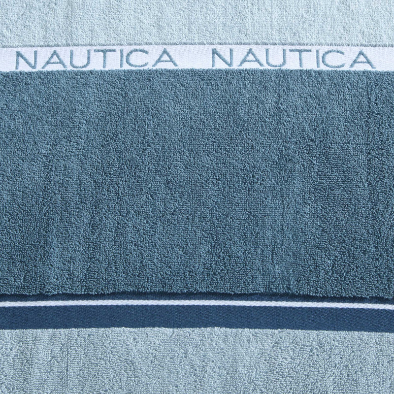 Ensemble de serviettes 6 pièces 100% coton Nautica, Château Belle Belle à rayures bleues
