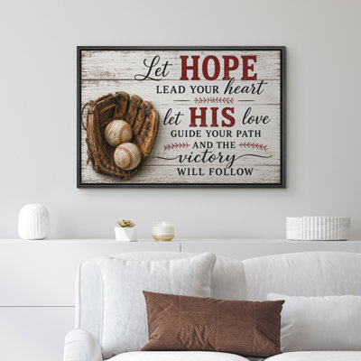 Baseball Victory Quote Rustic Sports Motivation Decor Framed Canvas Master Bedroom Wall Art Work Print