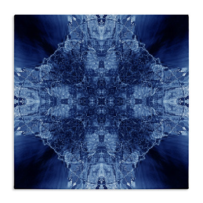 Blue Balanced Tie Dye Canvas Art by El Perkin