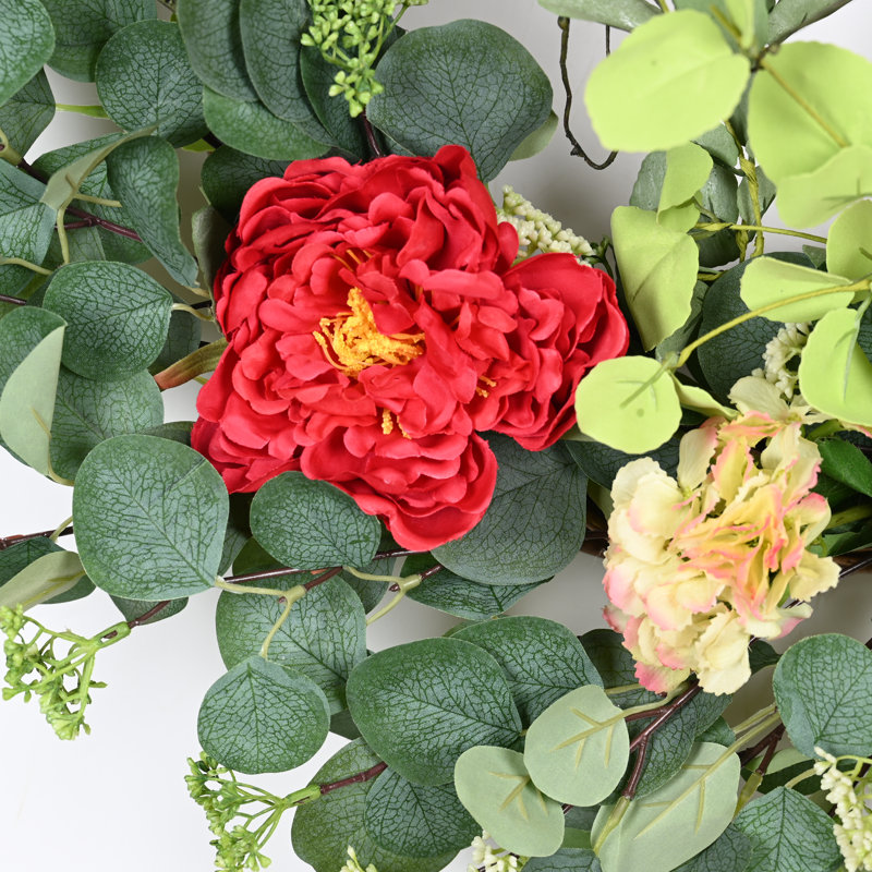 Couronne de pivoines artificielles 24 po 24 po