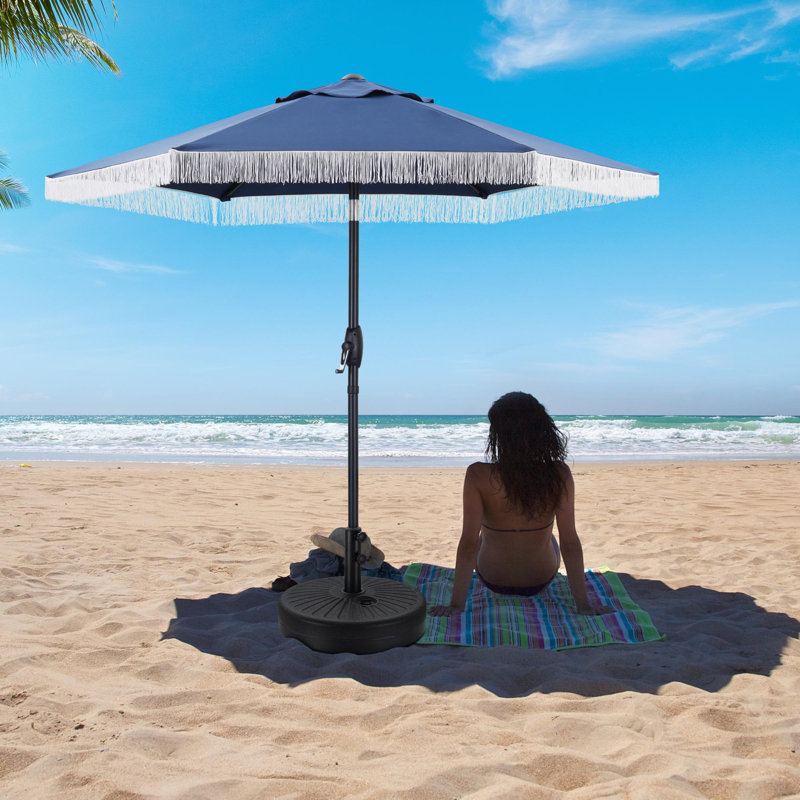 Ensemble de 4 chaises pivotantes d'extérieur 360 avec parasol 4 pièces, Gris, Marine