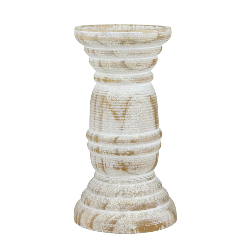 Petit chandelier de table en bois à petit cône, H 7,87 po x l 4,25 po x P 4,25 po