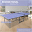 Ensemble de table de ping-pong pliable et portatif bleu 9 * 4,1 pi pour les jeux d'intérieur avec filet, 2 raquettes et 3 balles-128611231-128611233