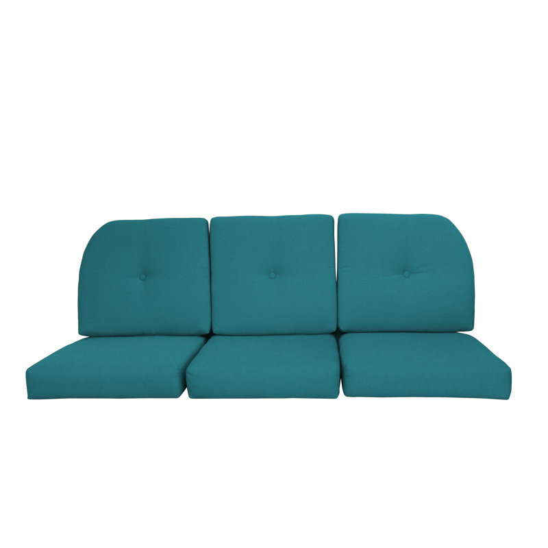 Sunbrella Outdoor 4'' Loveseat Seat / Back Cushion, Spectrum Carbon Sunbrella® Plainweave