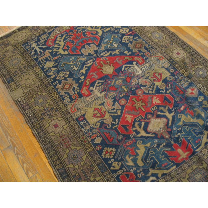 Antique Caucasian Blue 1930s Rug