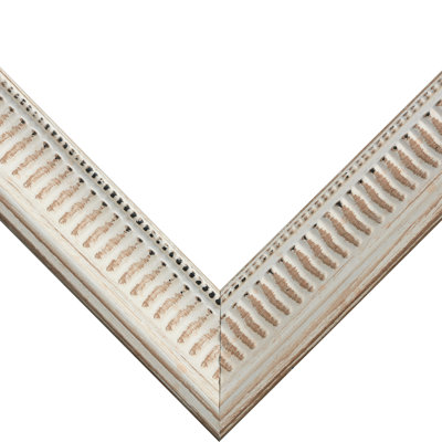 Akebia White Wood Embossed Picture Frame