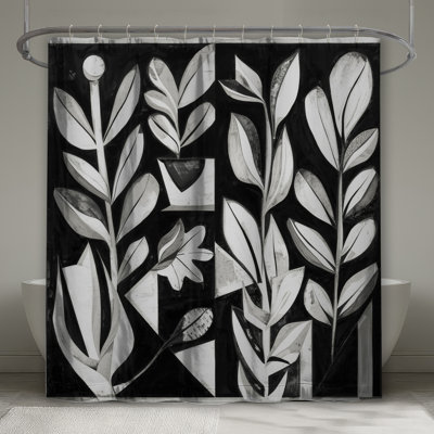 Rideaux de douche noir et blanc