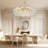 40'' Gold Chandelier With 9 Lights, Glass Globe Pendant Lighting, E12 Base, LED Bulbs Included, Adjustable Chain For Dining Room, Living Room, Foyer-746560907