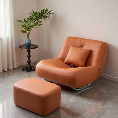 Elegant Mid-Century Modern Single Rocking Chair.