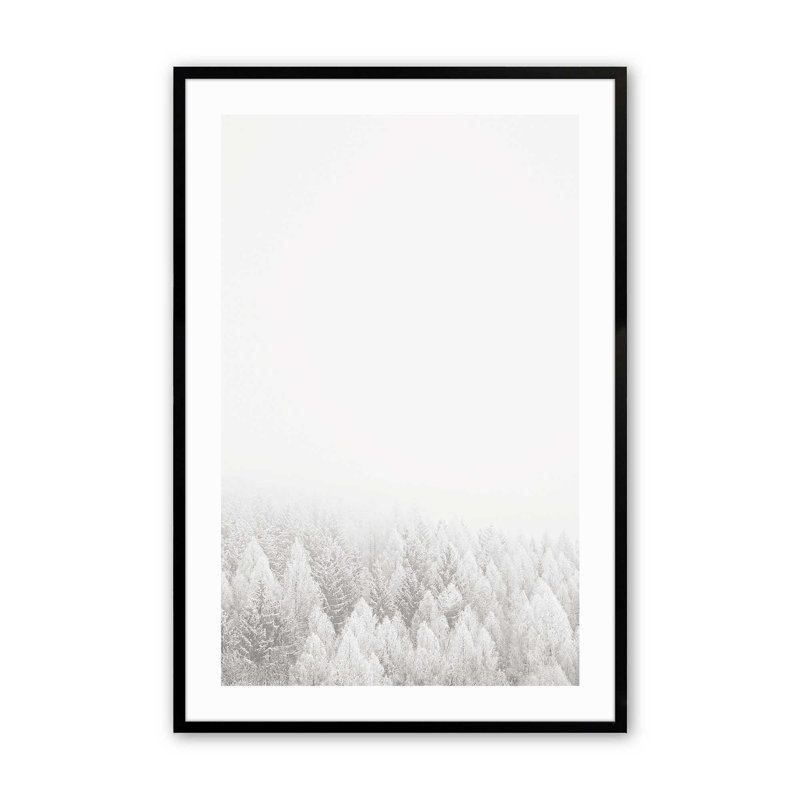 Impression de couverture d'hiver, dans un cadre,, Cadre noir satiné, H 21 po x l 17 po x P 1,25 po