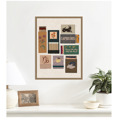 Capricorn Matchbook Linen FC by Megan Ryan Framed Canvas Wall Art Print