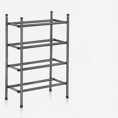 Expandable Shoe Rack for Closet, 8 Pairs Stackable Small Shoe Rack, Metal Adjustable Shoes Organizer for Entryway