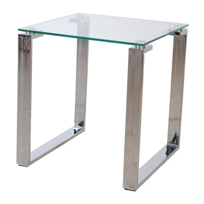 Velella Glass Top Sled End Table