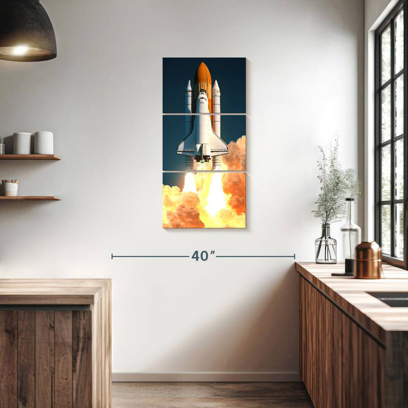 Launching Space Shuttle, 38" H x 18" W