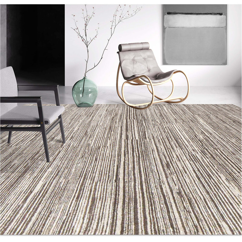 One-of-a-Kind Hand-Knotted High-Quality Gray/Beige Area Rug