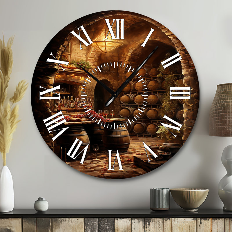 Horloge murale blanche Wine Cellar Harmony, Grand