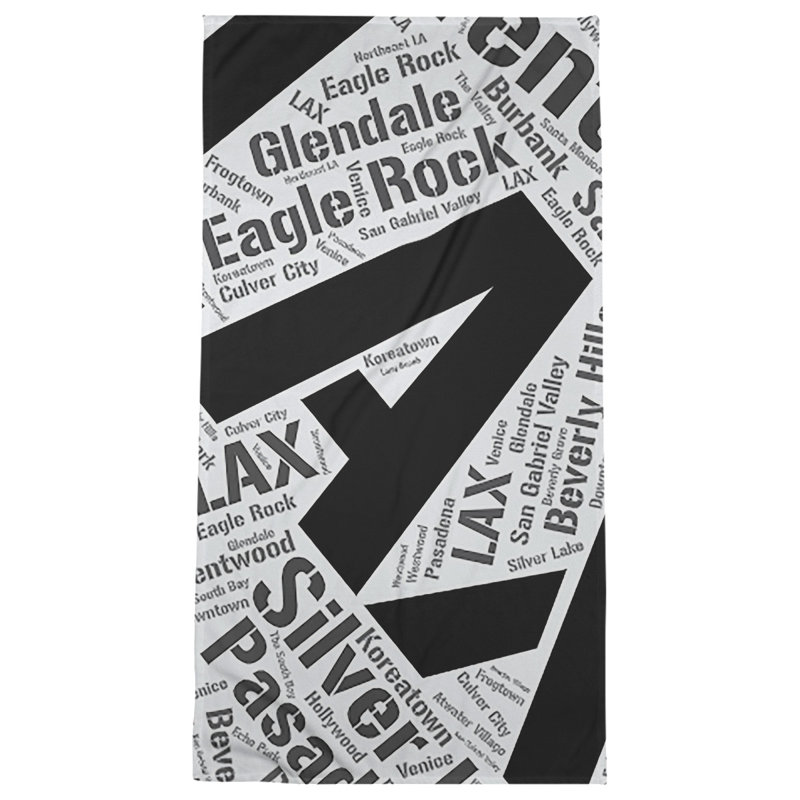 Bath Towel, Black, Poly/Cotton, Los Angeles
