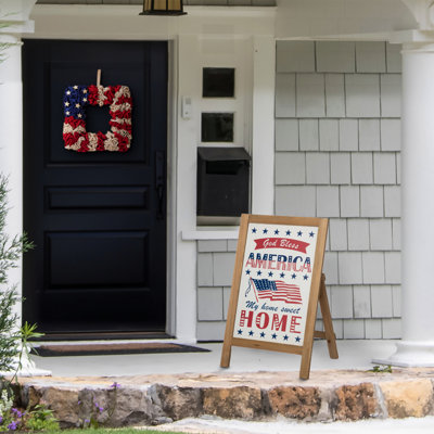 Panneau de véranda patriotique en bois Giustina