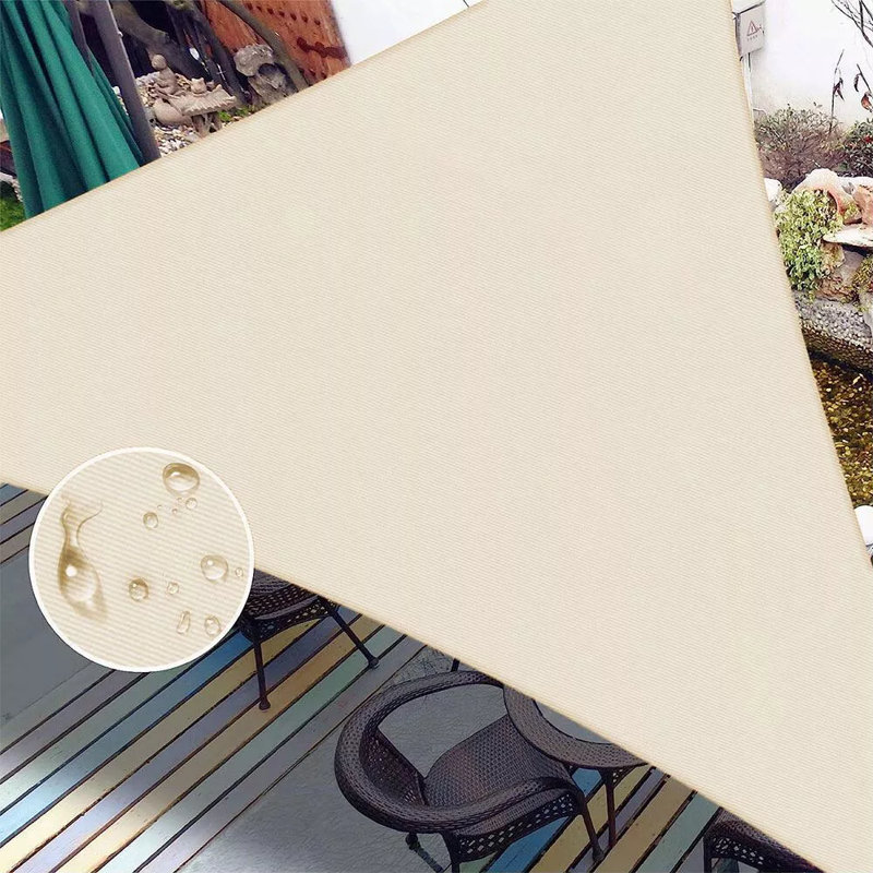 Auvent de patio à voile Homeya, 8 pi x 8 pi, Crème, crème