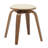 Hoxha Leather Round Dining Stool with Poplar Wood Legs and Swivel-1706171481