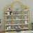 Modern 74.8 Inch 5 Tiers Bookcase Bookshelf, Multi-Functional Display Shelf With Round Top