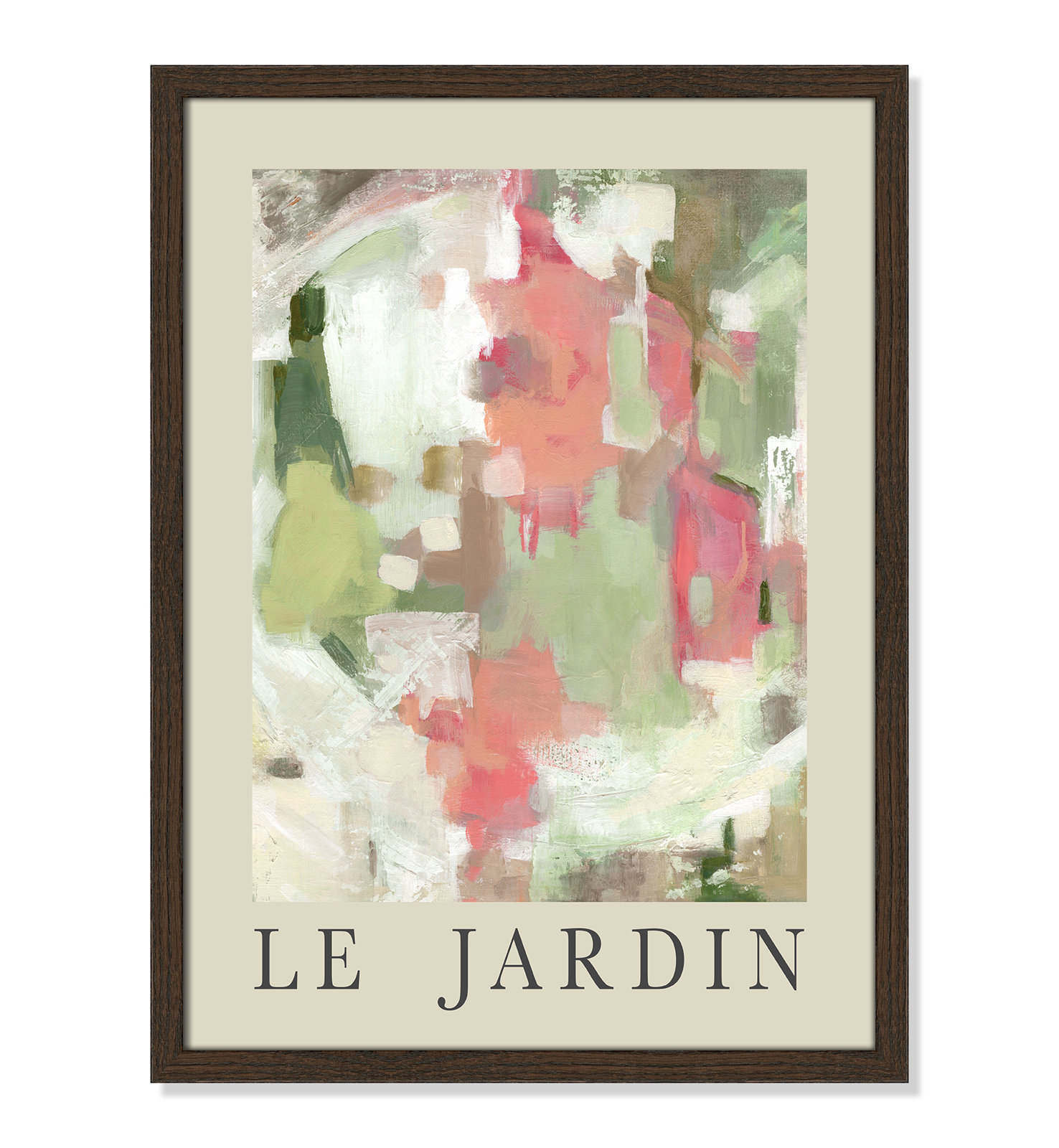 Riya "Le Jardin" Print by Carol Robinson, Walnut Single Picture Frame, No, 23" H x 17" W x 0.75" D