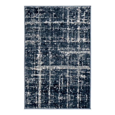 Uptown Abstract Navy/Beige Area Rug