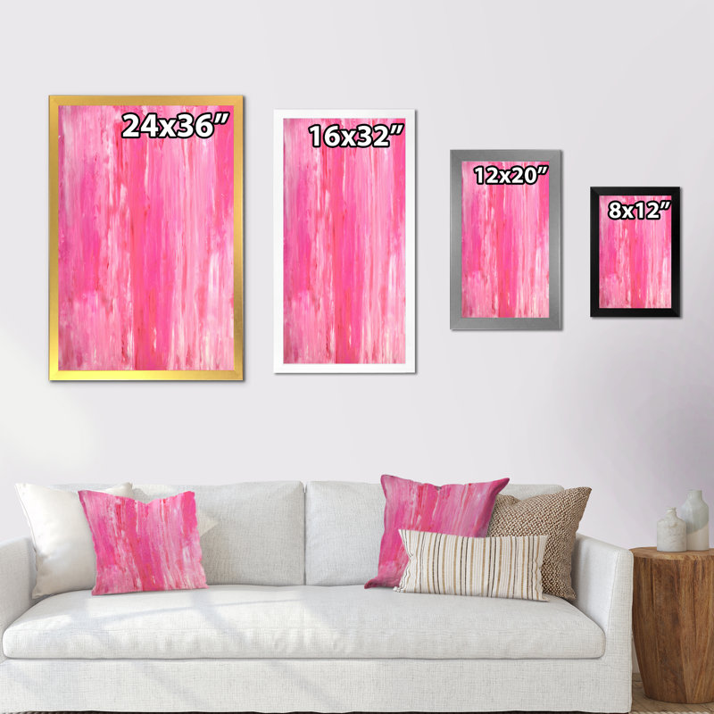 Shades Of Pink Universe - Art sur toile moderne et contemporain, H 12 po x l 8 po x P 1 po, Cadre photo noir