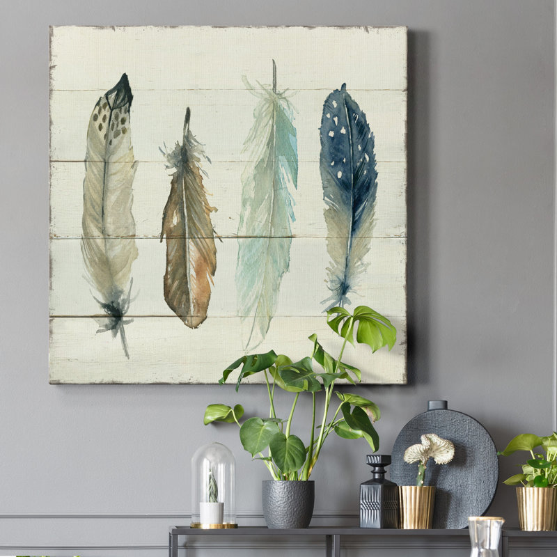 " Shiplap Feathers II ", 24" H x 24" W x 1" D