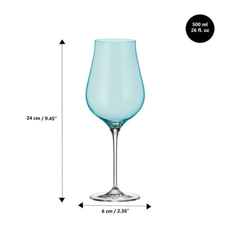Limosa Pastel Stemmed Wine Glass 17 fl oz, Blue