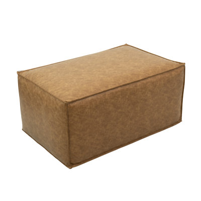Rustic Overstuffed 36" x 24" Rectangle Ottoman, 16" Height