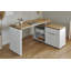 Hollice 140Cm W L-Shape Credenza Desk with Cabinet-22273535