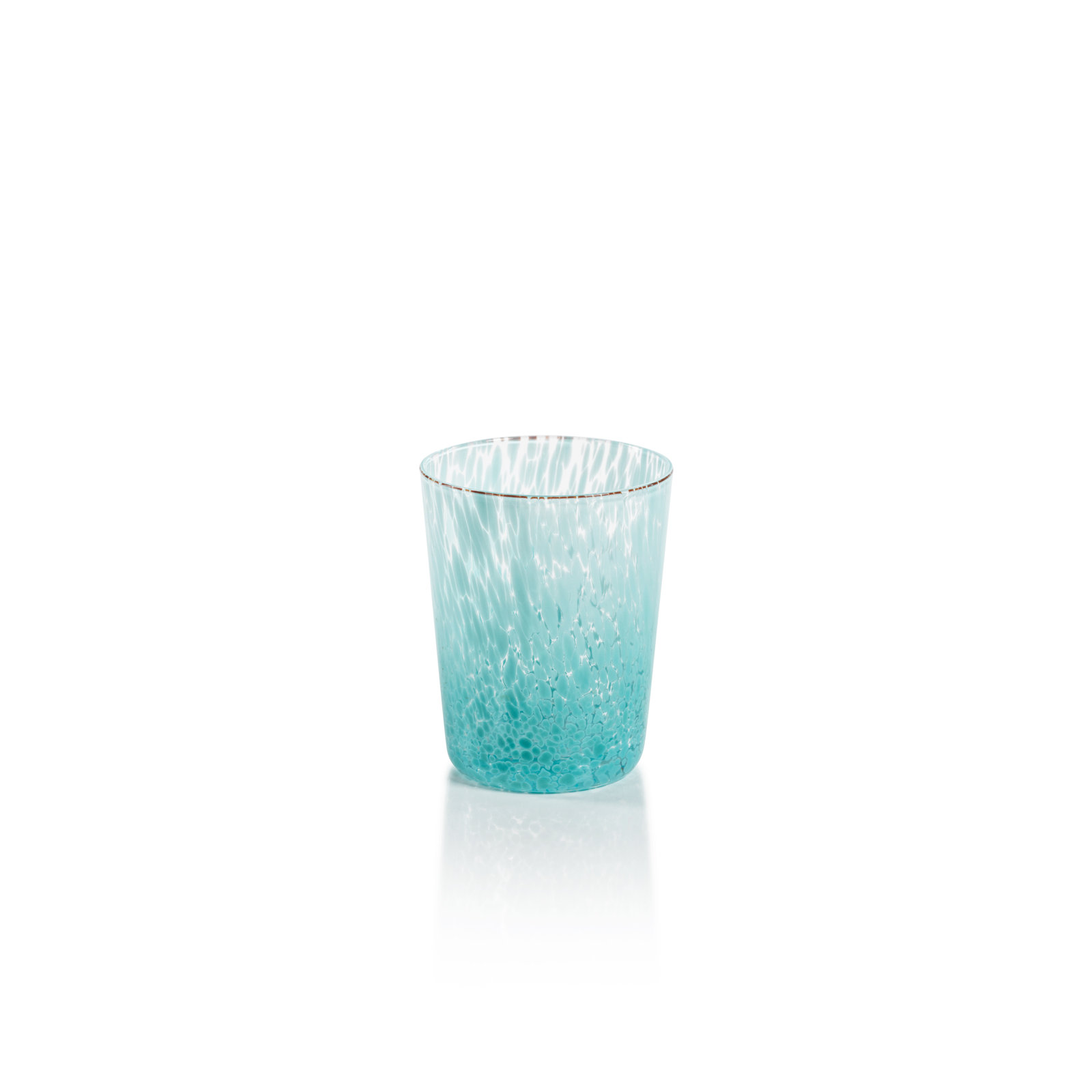 Buck Speckled Glass Tumblers, Set of 6, Aqua