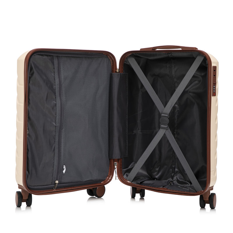 14 "/ 20" 2 pièces / ensemble dans un bagage à roulettes en ABS, avec serrure à combinaison, étui à cosmétiques 14 "