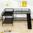 Alfortville Twin Over Twin Metal L-Shaped Bunk Beds with Slide-1387287974