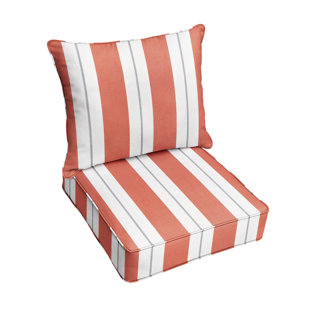 Sunbrella 2pc Outdoor Deep Seat Pillow and Cushion Set Rust Orange